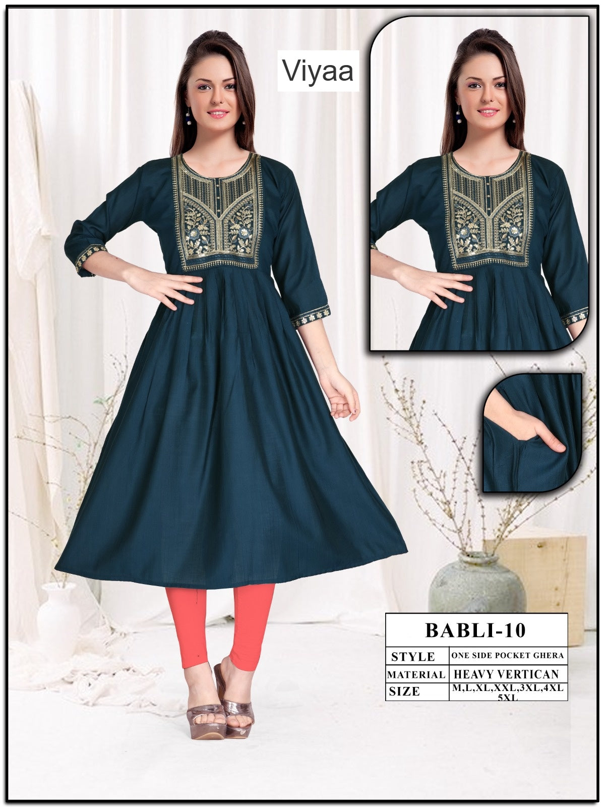 Babli Viyaa Vertican Anarkali Kurtis Manufacturer India