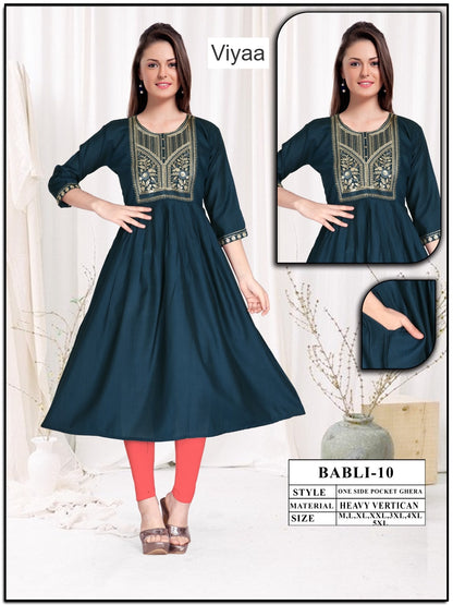 Babli Viyaa Vertican Anarkali Kurtis Manufacturer India