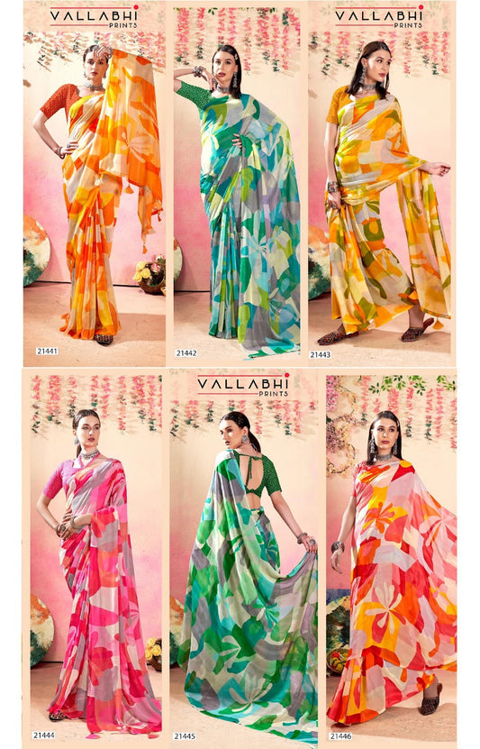 Babli Vol 4 Vallabhi Prints Georgette Sarees Manufacturer India