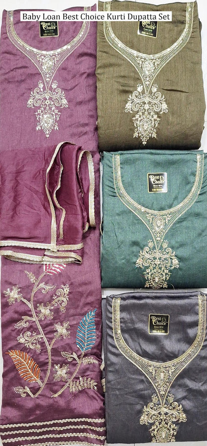 Baby Loan Best Choice Vichitra Kurti Dupatta Set Supplier India