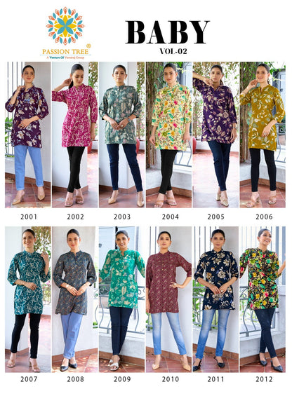 Baby Vol 2 Passion Tree Reyon Short Kurtis Wholesale Price