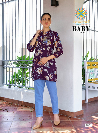 Baby Vol 2 Passion Tree Reyon Short Kurtis Wholesale Price