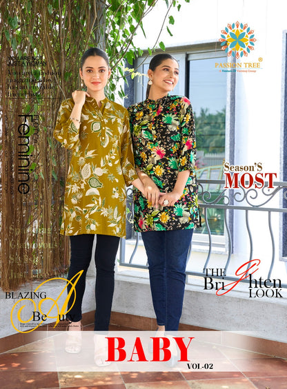 Baby Vol 2 Passion Tree Reyon Short Kurtis Wholesale Price