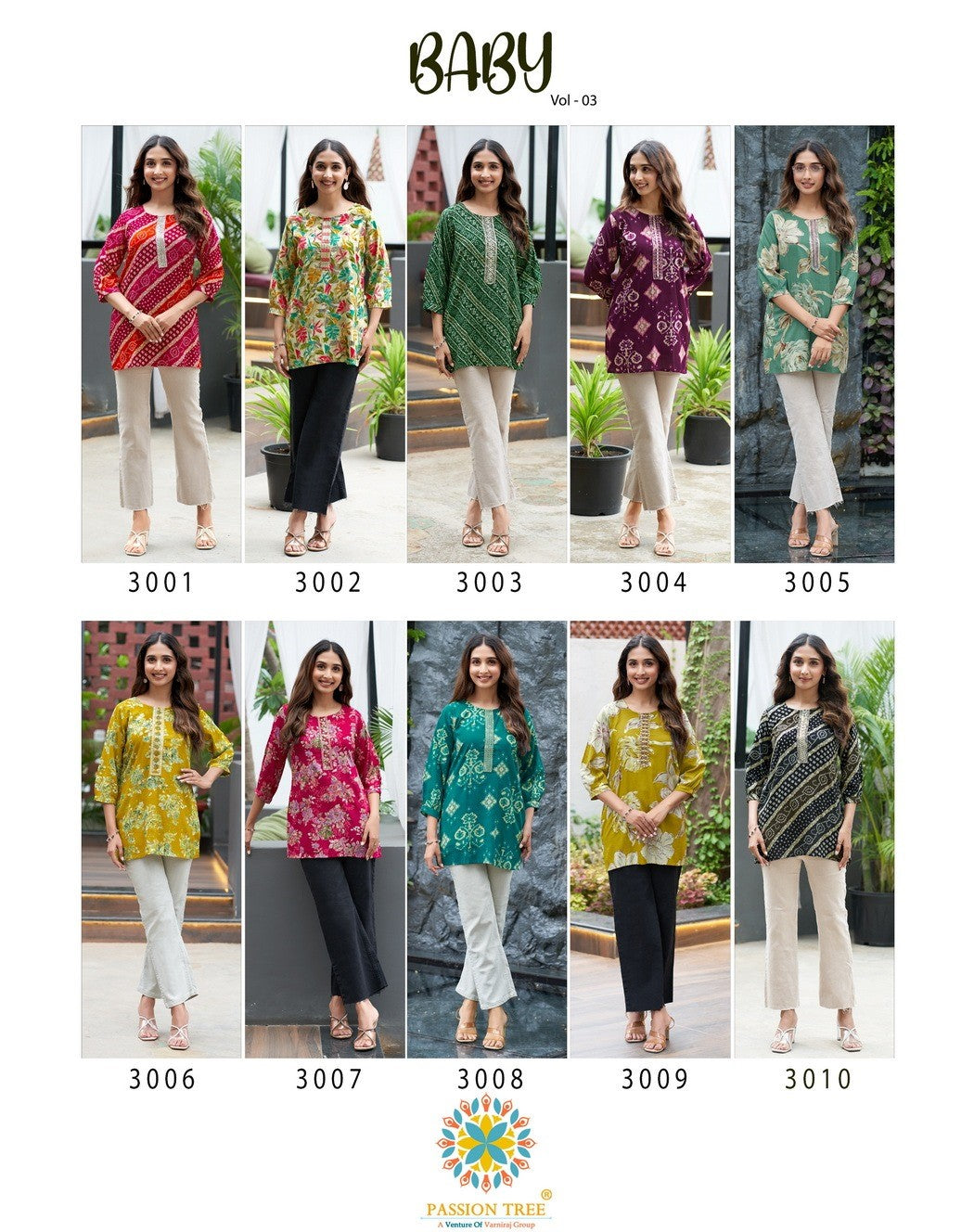 Baby Vol 3 Passion Tree Reyon Short Kurtis Supplier Ahmedabad