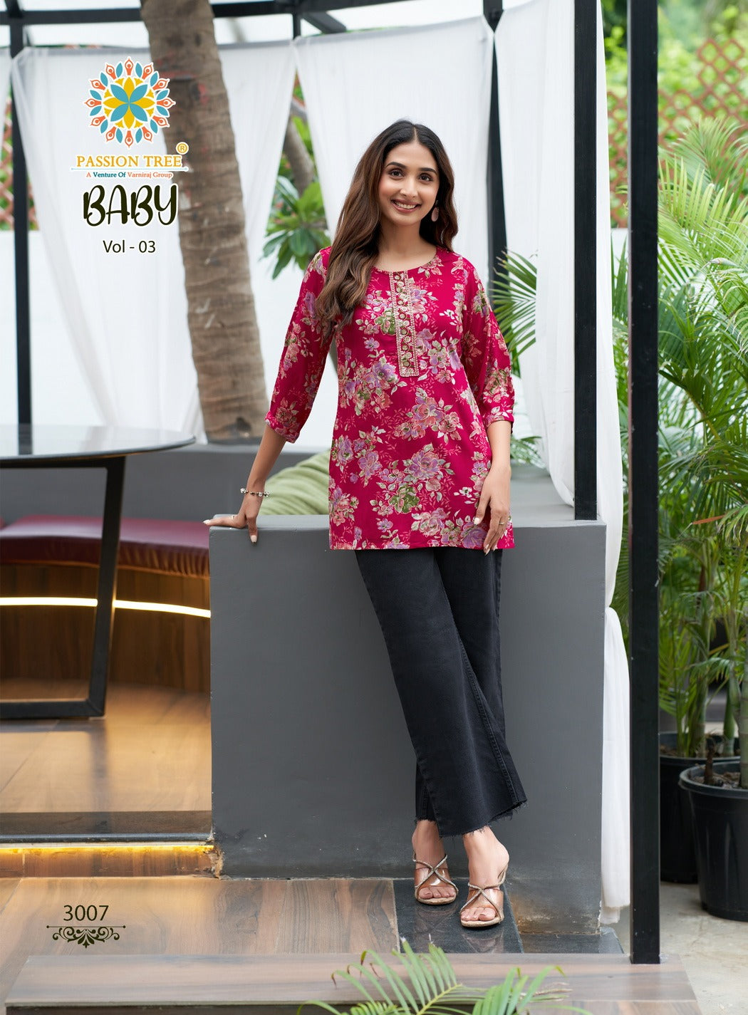 Baby Vol 3 Passion Tree Reyon Short Kurtis Supplier Ahmedabad