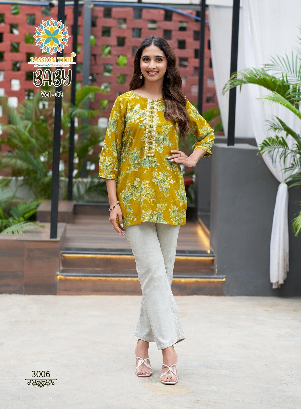 Baby Vol 3 Passion Tree Reyon Short Kurtis Supplier Ahmedabad