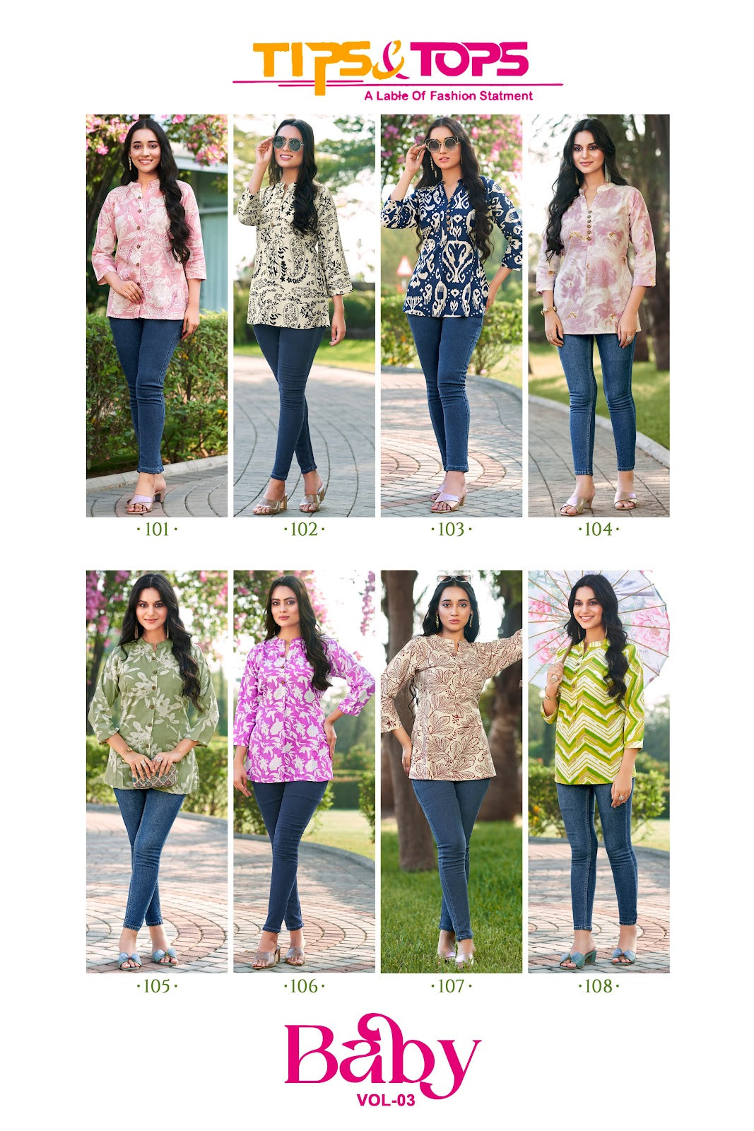 Baby Vol 3 Tips Tops Heavy Rayon Fancy Tops Manufacturer Gujarat