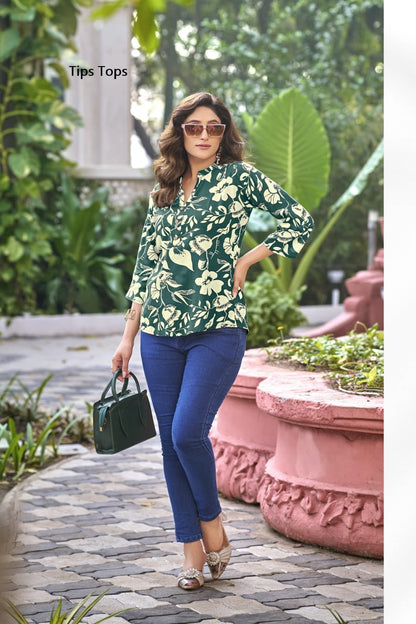 Baby Vol 6 Tips Tops Reyon Stylish Short Tops Exporter