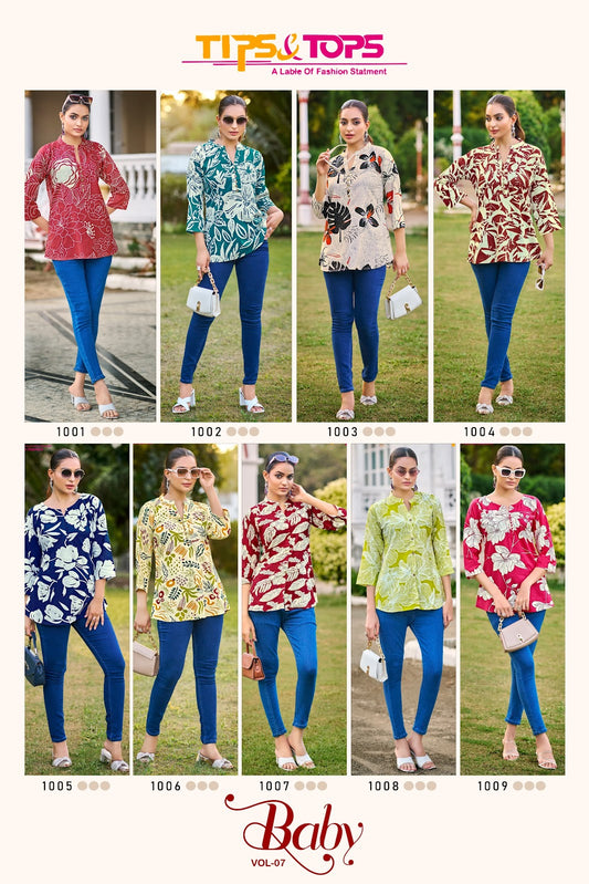Baby Vol 7 Tips Tops Reyon Stylish Short Tops Exporter Ahmedabad