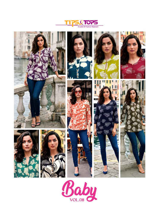 Baby Vol 8 Tips Tops Reyon Stylish Short Tops Supplier India