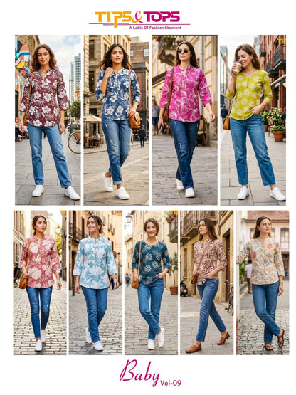 Baby Vol 9 Tips Tops Reyon Stylish Short Tops Exporter Ahmedabad