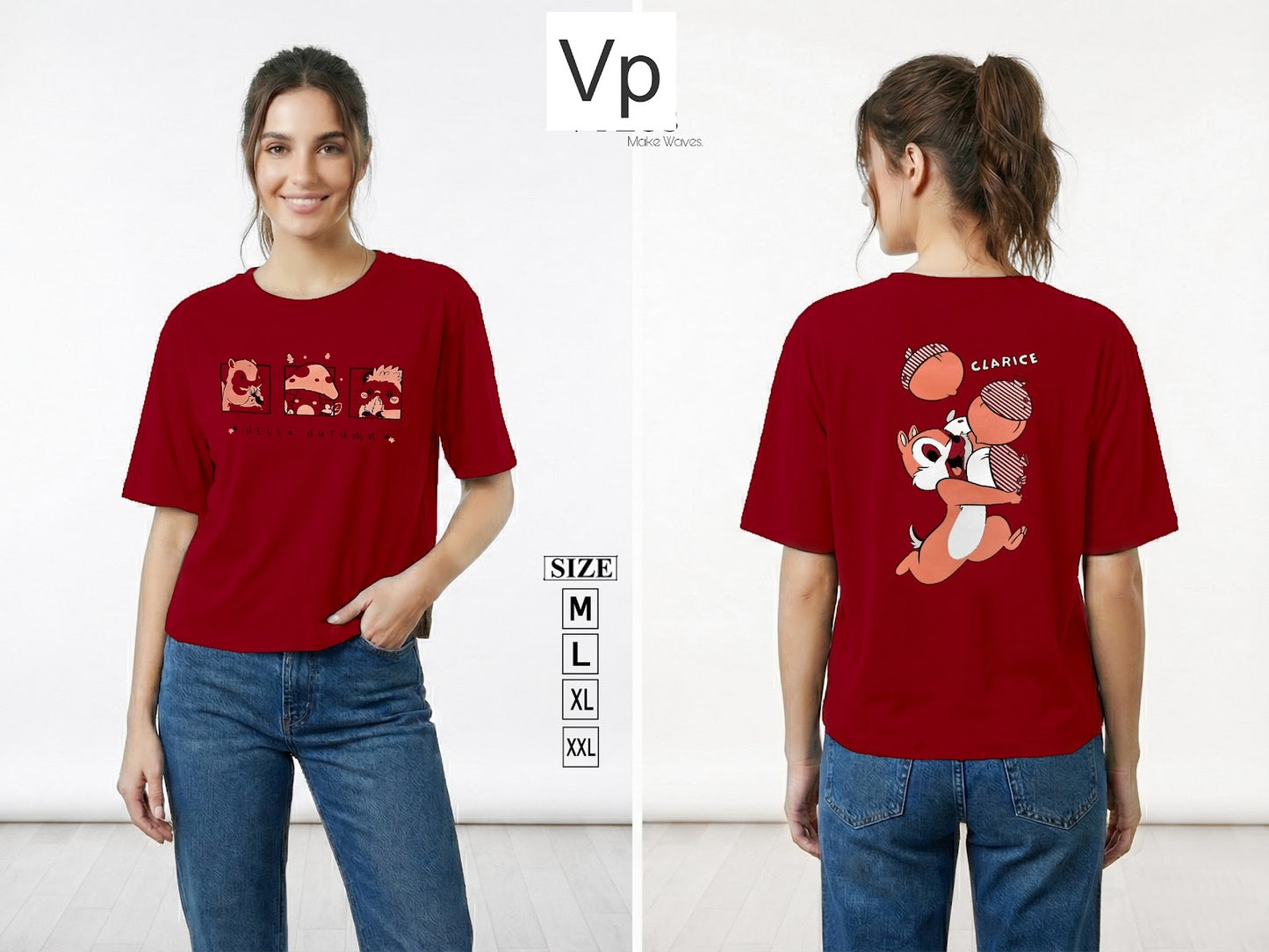Back Print 2402 Vp Cotton Women Tshirt Supplier