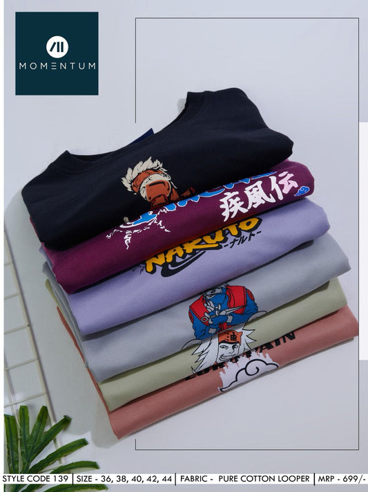 Back Print Code 139 Momentum Cotton Looper Mens Tshirts Exporter Ahmedabad