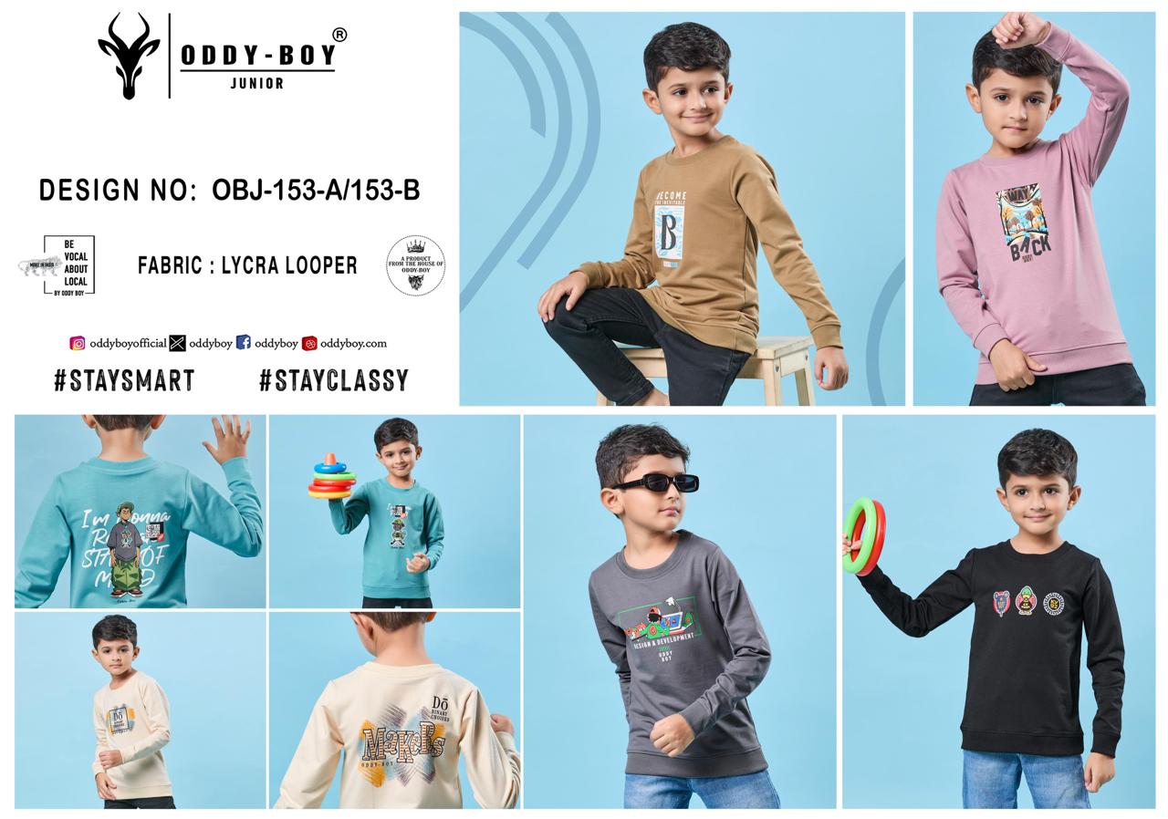 Back Print Obj 153 Ab Oddy Boy Lycra Looper Boys Tshirt Wholesaler Gujarat