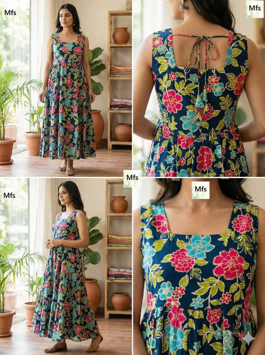 Back Square Neck Mfs Cotton One Piece Gown Exporter Ahmedabad