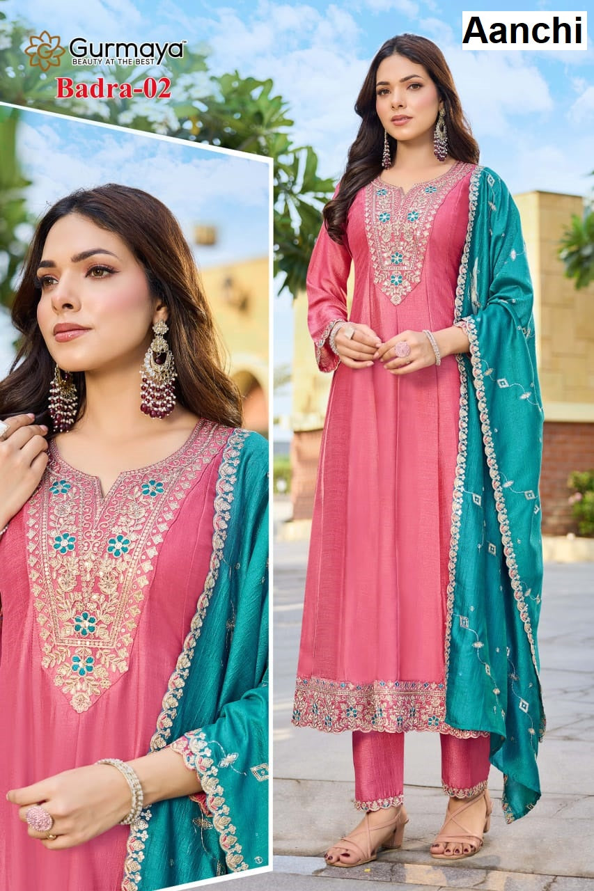 Badra Gurmaya Aanchi Vichitra Silk Readymade Anarkali Suits Supplier