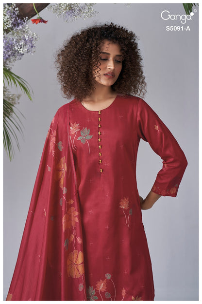 Baerin S5091 Ganga Cotton Satin Plazzo Style Suits Manufacturer India