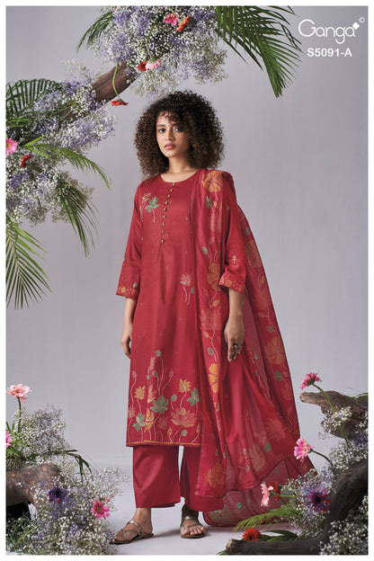 Baerin S5091 Ganga Cotton Satin Plazzo Style Suits Manufacturer India
