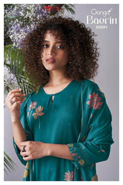 Baerin S5091 Ganga Cotton Satin Plazzo Style Suits Manufacturer India