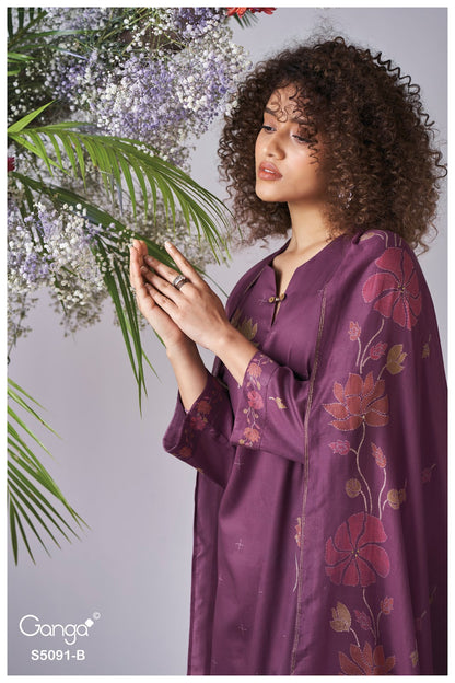Baerin S5091 Ganga Cotton Satin Plazzo Style Suits Manufacturer India
