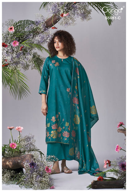 Baerin S5091 Ganga Cotton Satin Plazzo Style Suits Manufacturer India