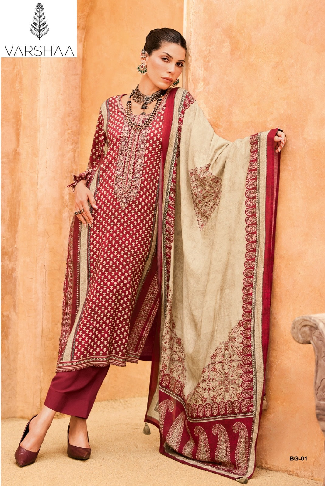 Bagh 2 Varshaa Viscose Muslin Pant Style Suits Wholesaler India