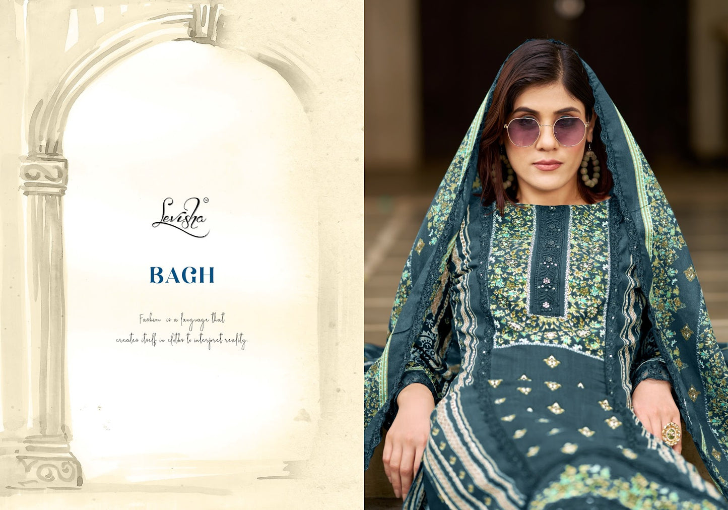 Bagh Levisha Reyon Karachi Salwar Suits Manufacturer Gujarat