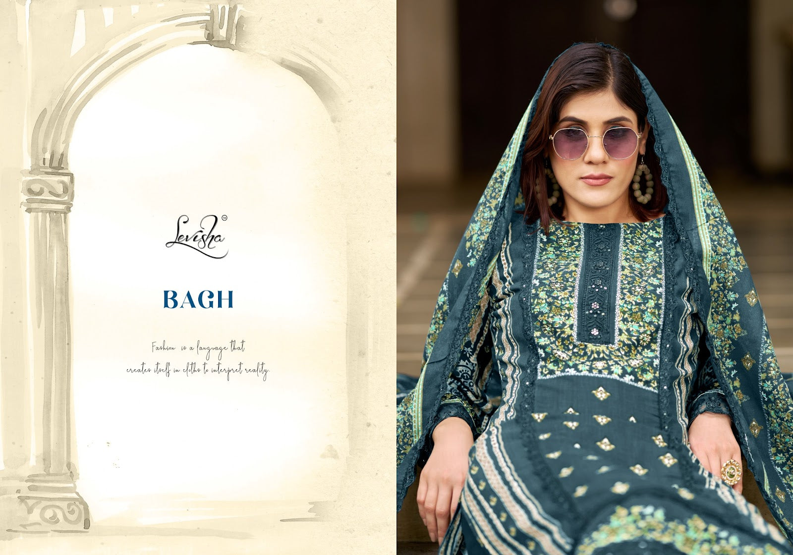 Bagh Levisha Reyon Karachi Salwar Suits Manufacturer Gujarat