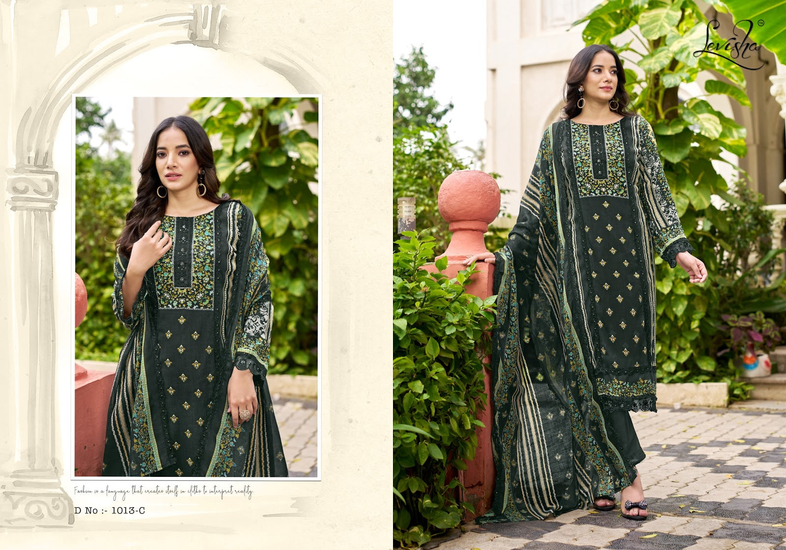 Bagh Levisha Reyon Karachi Salwar Suits Manufacturer Gujarat