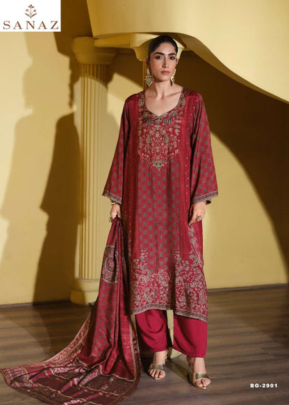 Bagh Sanaz Viscose Muslin Pant Style Suits Wholesale Rate