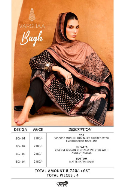 Bagh Varshaa Viscose Muslin Pant Style Suits Wholesaler India