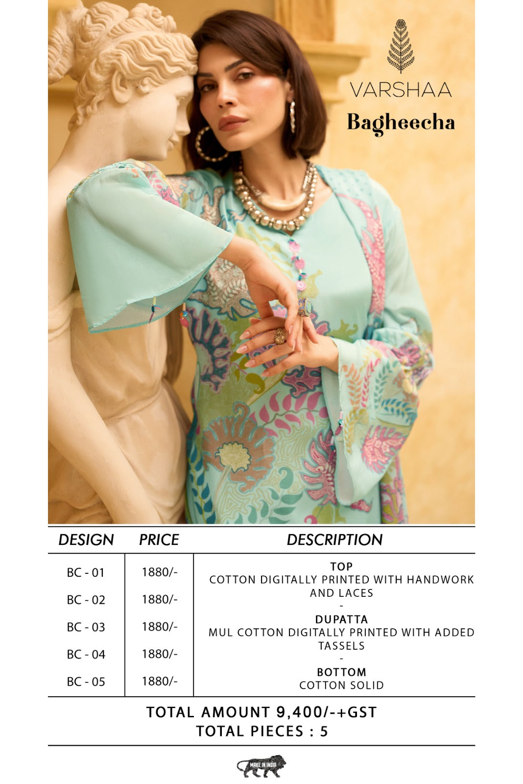 Bagheecha Varshaa Cotton Pant Style Suits Supplier India