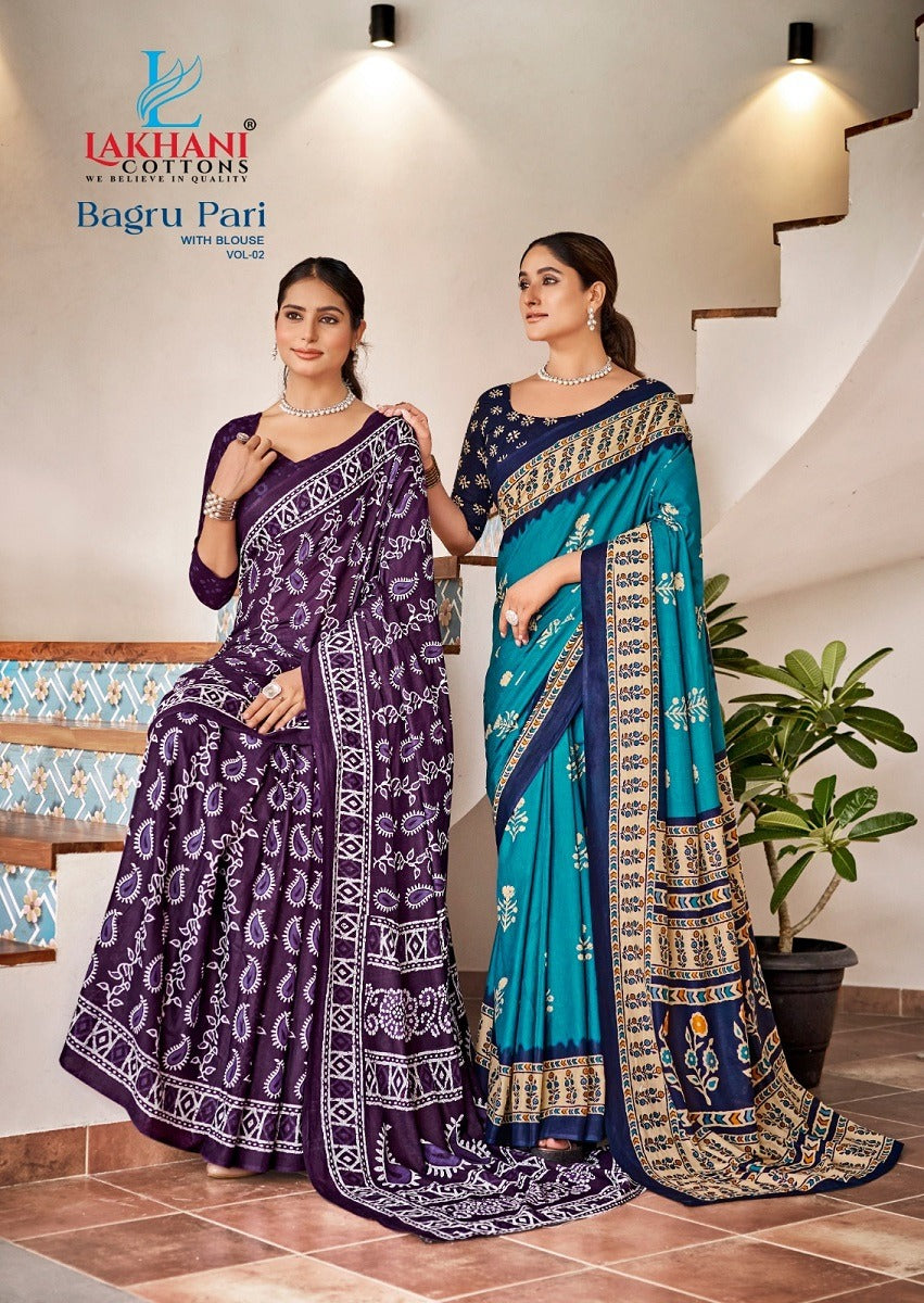 Bagru Pari Vol 2 Lakhani Cotton Sarees Supplier Ahmedabad