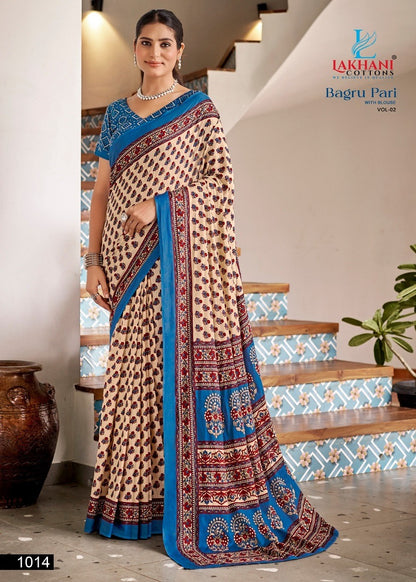 Bagru Pari Vol 2 Lakhani Cotton Sarees Supplier Ahmedabad