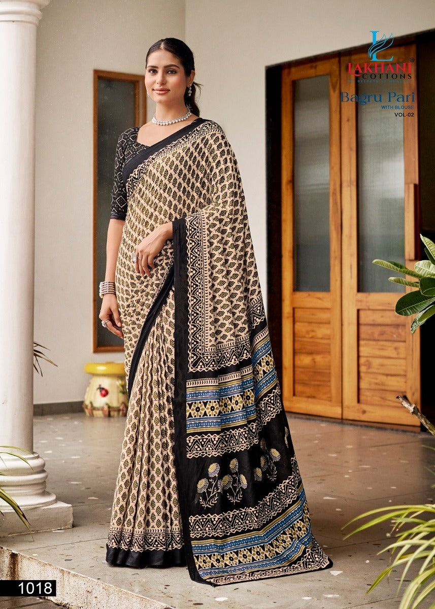 Bagru Pari Vol 2 Lakhani Cotton Sarees Supplier Ahmedabad