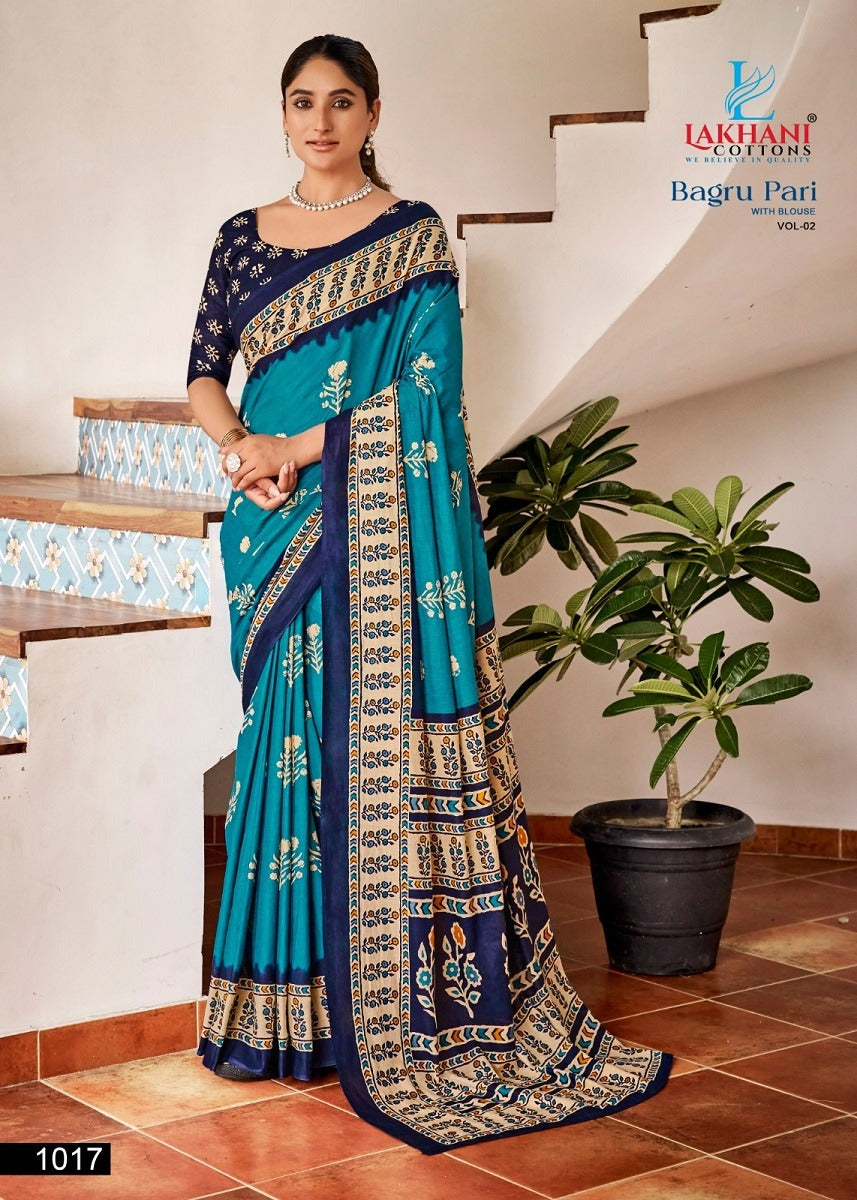 Bagru Pari Vol 2 Lakhani Cotton Sarees Supplier Ahmedabad