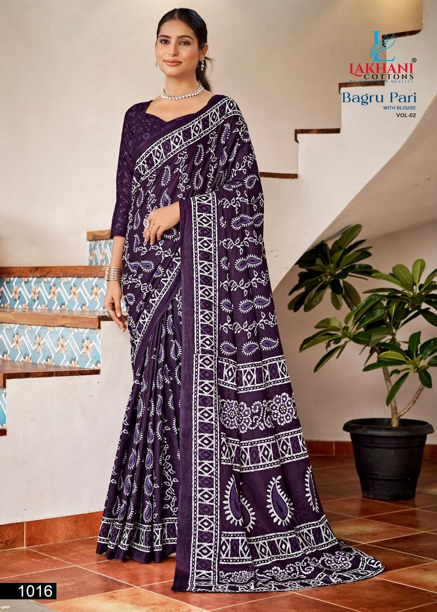 Bagru Pari Vol 2 Lakhani Cotton Sarees Supplier Ahmedabad