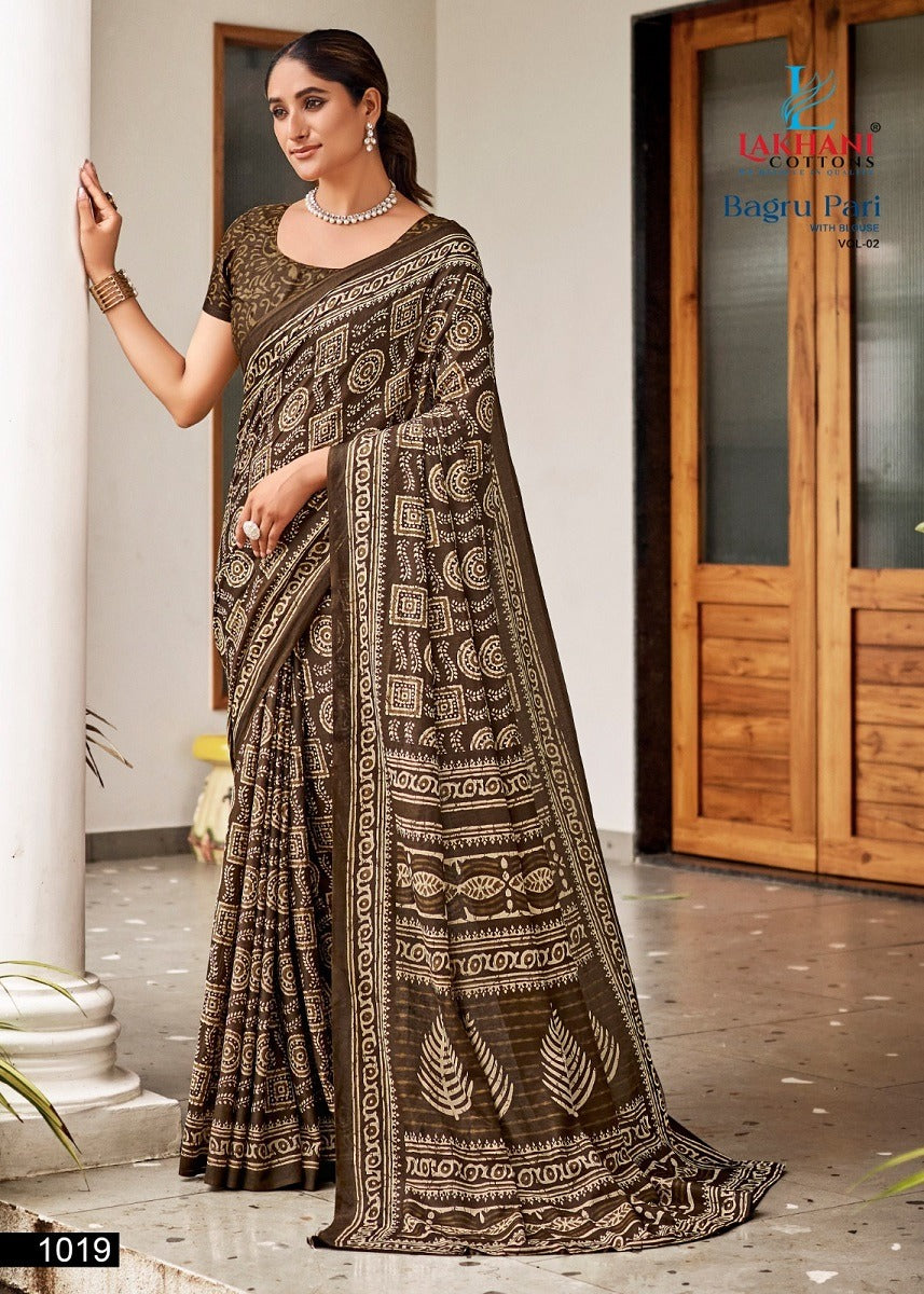 Bagru Pari Vol 2 Lakhani Cotton Sarees Supplier Ahmedabad