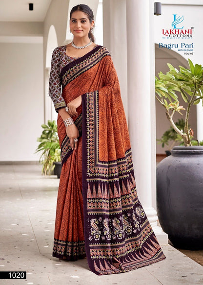 Bagru Pari Vol 2 Lakhani Cotton Sarees Supplier Ahmedabad
