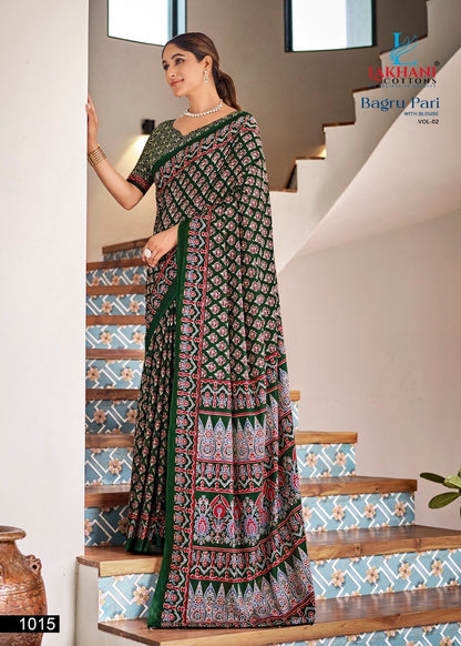 Bagru Pari Vol 2 Lakhani Cotton Sarees Supplier Ahmedabad