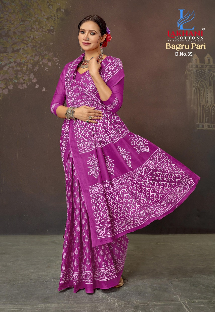 Bagru Pari Vol 4 Lakhani Cotton Sarees Manufacturer Ahmedabad