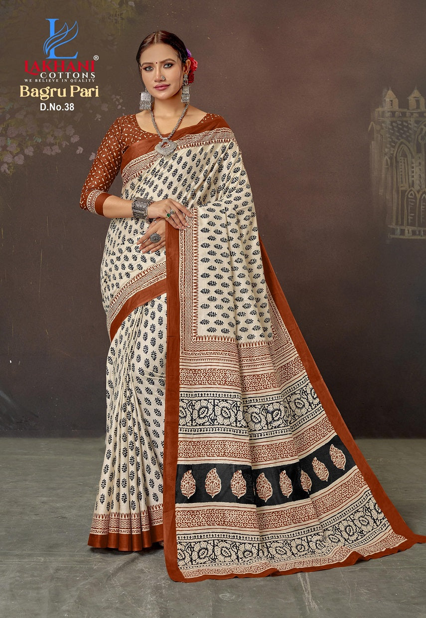 Bagru Pari Vol 4 Lakhani Cotton Sarees Manufacturer Ahmedabad