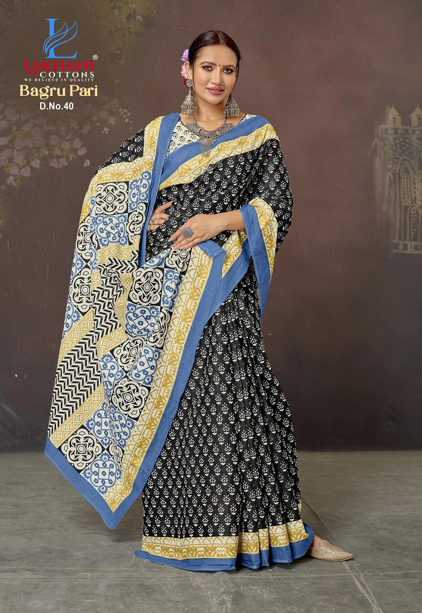 Bagru Pari Vol 4 Lakhani Cotton Sarees Manufacturer Ahmedabad