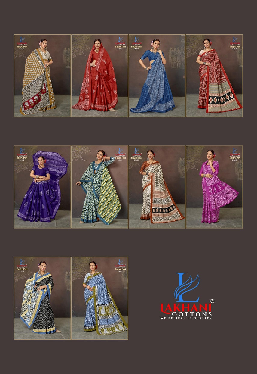 Bagru Pari Vol 4 Lakhani Cotton Sarees Manufacturer Ahmedabad