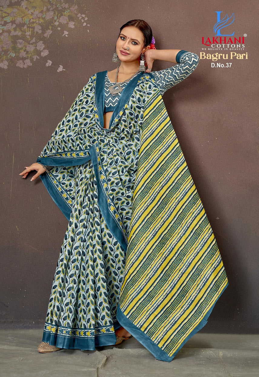 Bagru Pari Vol 4 Lakhani Cotton Sarees Manufacturer Ahmedabad