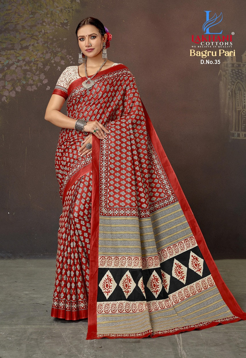 Bagru Pari Vol 4 Lakhani Cotton Sarees Manufacturer Ahmedabad