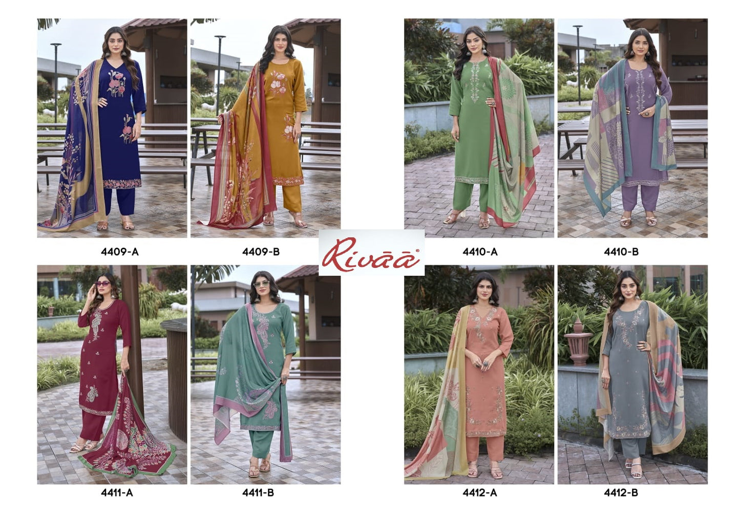 Bahaar 4 Rivaa Pashmina Suits Exporter