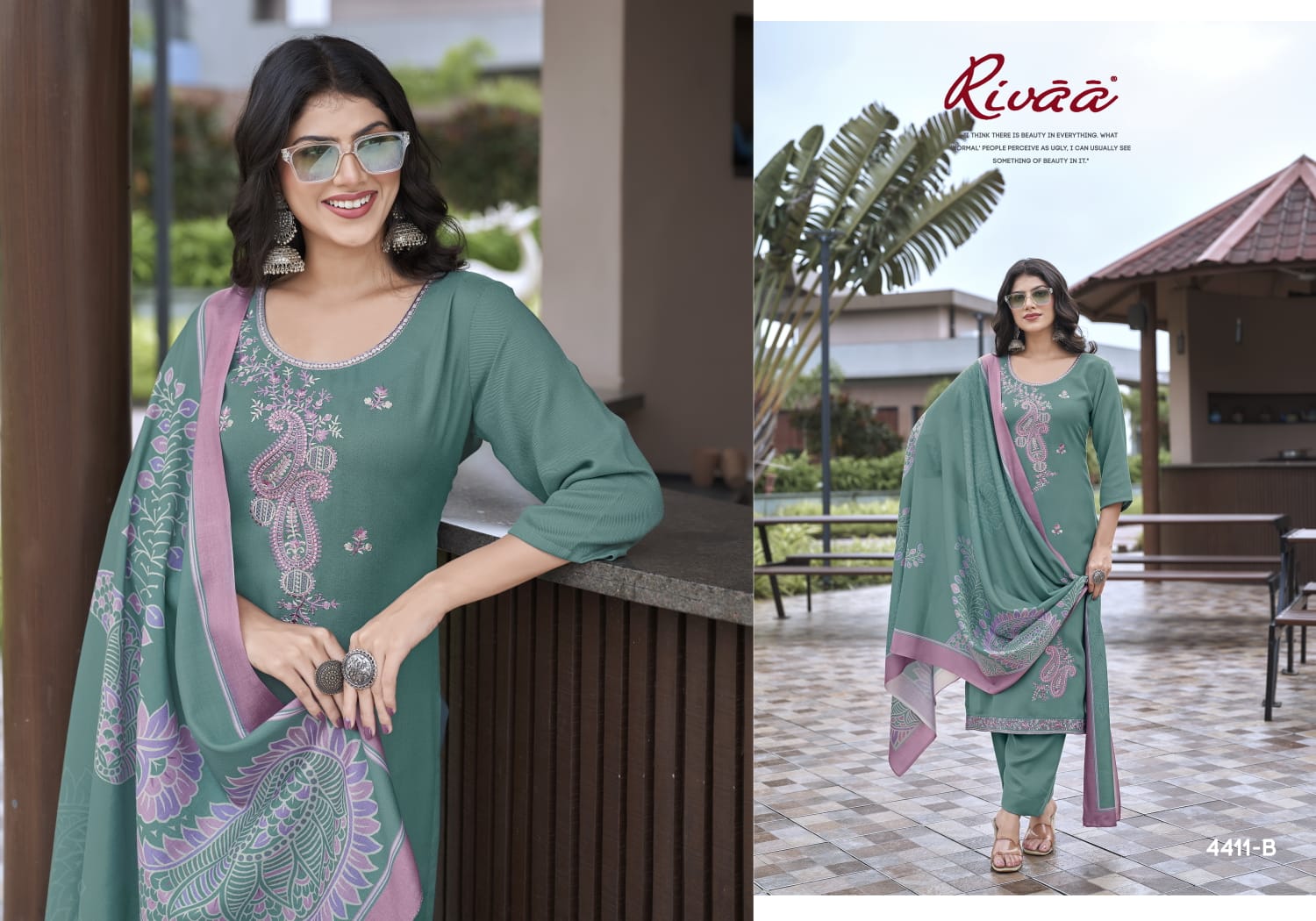 Bahaar 4 Rivaa Pashmina Suits Exporter