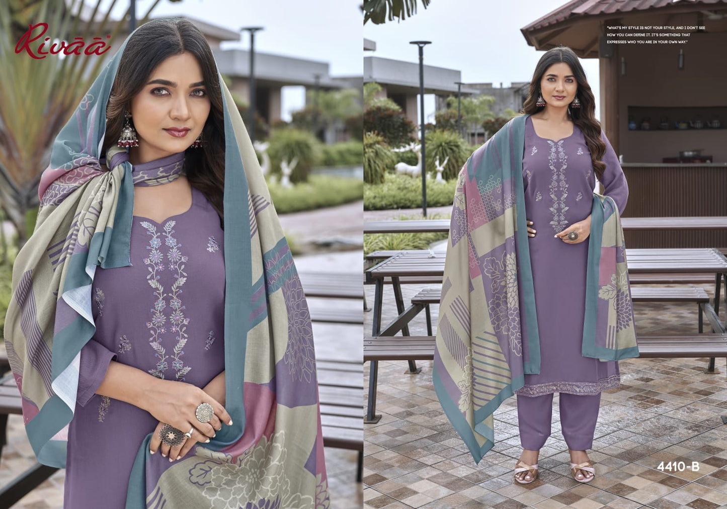 Bahaar 4 Rivaa Pashmina Suits Exporter