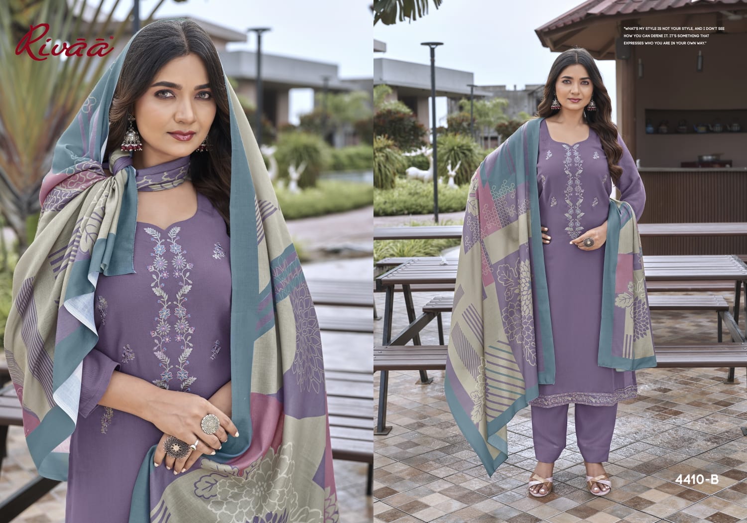 Bahaar 4 Rivaa Pashmina Suits Exporter